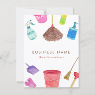 Waterverf House Cleaning Supplies Colorful Modern Briefkaart