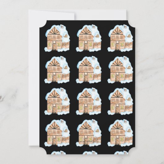 Waterverf House Holiday Party Uitnodiging (Achterkant)