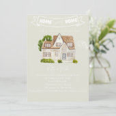 Waterverf House Housewarming Party Uitnodiging (Staand voorkant)