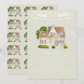 Waterverf House Housewarming Party Uitnodiging (Voorkant / Achterkant)