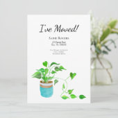 Waterverf House Plant Pothos Plant Moving Kaart (Staand voorkant)