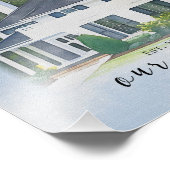 Waterverf House Portret, Realtor Closing Cept Foto Afdruk (Hoek)