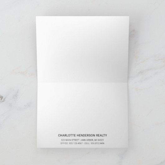 Waterverf House Real Estate Client Birthday Kaart (Binnen)