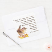 Waterverf House Wren Bird St. Francis Prayer Vierkante Sticker (Envelop)