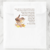 Waterverf House Wren Bird St. Francis Prayer Vierkante Sticker (Tas)