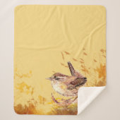 Waterverf House Wren Bird Wildlife Natuur Art Sherpa Deken (Voorkant)