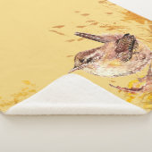 Waterverf House Wren Bird Wildlife Natuur Art Sherpa Deken (3/4)