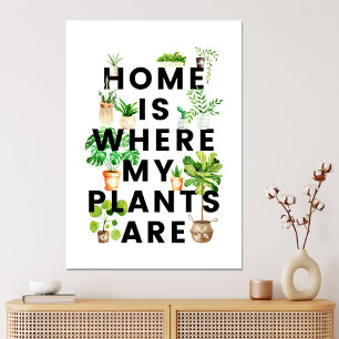 Waterverf Houseplant Tuinieren Quote Canvas Afdruk
