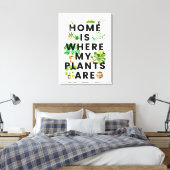 Waterverf Houseplant Tuinieren Quote Canvas Afdruk (Insitu (Slaapkamer))