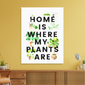 Waterverf Houseplant Tuinieren Quote Canvas Afdruk (Insitu (Woonkamer))