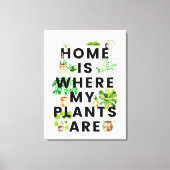 Waterverf Houseplant Tuinieren Quote Canvas Afdruk (Voorkant)