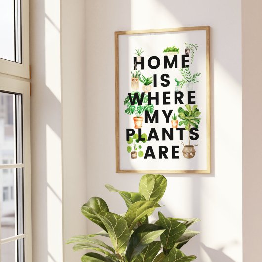 Waterverf Houseplant Tuinieren Quote Poster