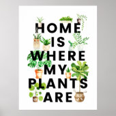 Waterverf Houseplant Tuinieren Quote Poster (Voorkant)