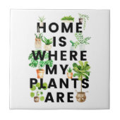 Waterverf Houseplant Tuinieren Quote Tegeltje (Voorkant)