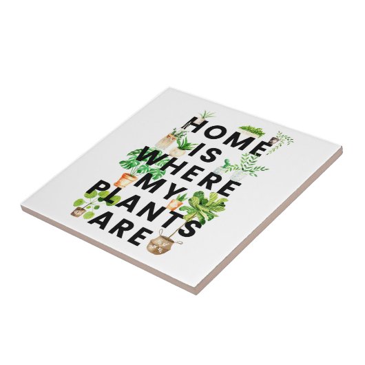 Waterverf Houseplant Tuinieren Quote Tegeltje (Zijkant)