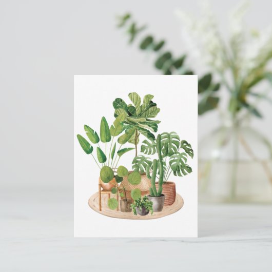 Waterverf Houseplants Briefkaart (Staand voorkant)