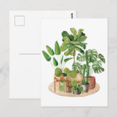 Waterverf Houseplants Briefkaart (Voorkant / Achterkant)