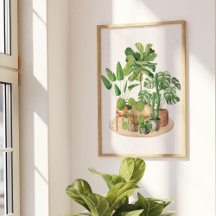 Waterverf Houseplants Wall Art