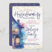 Waterverf Housewarming Party Kaart (Voorkant / Achterkant)