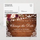 Waterverf Hout verandert de datum Briefkaart (Voorkant / Achterkant)