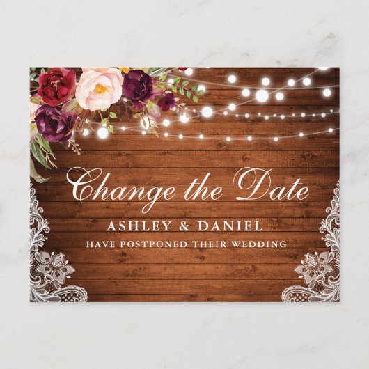 Waterverf Hout verandert de datum Briefkaart (Voorkant)