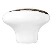 Waterverf houteend op een boomstam keramische knop (Zijkant)