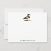 Waterverf Houten Eend Illustratie Persoonlijk Notitiekaartje (Voorkant)