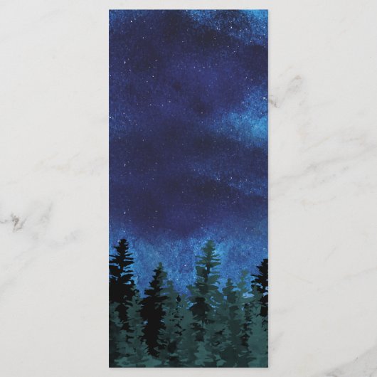 Waterverf Houten Huwelijksmenu Kaarten met Dennenb (Achterkant)