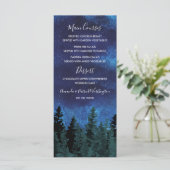 Waterverf Houten Huwelijksmenu Kaarten met Dennenb (Staand voorkant)