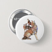 Waterverf Howling Coyote Family Animal Ronde Button 5,7 Cm (Voorkant /achterkant)