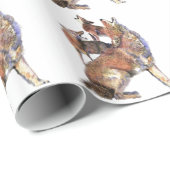 Waterverf Howling Coyote Pack Animal Natuur Cadeaupapier (Rol Hoek)