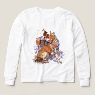Waterverf Howling Coyotes Animal Natuur Art Baby
