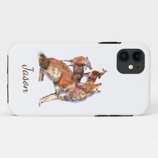 Waterverf Howling Coyotes Animal Natuur Custom Case-Mate iPhone Case (Achterkant (horizontaal))