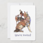 Waterverf Howling goede Coyote Verjaardagsfeest Kaart (Voorkant)