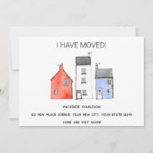 Waterverf Huis Adreswijziging Verhuizen Home Aankondiging (Voorkant)