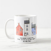 Waterverf Huis Huis Huis Vastgoed Verhuur Agent Koffiemok (Links)