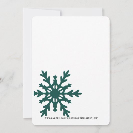 WATERVERF HUIS IN SNEEUW, KERSTFEEST KAART (Achterkant)