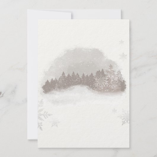 Waterverf Huis in Sneeuw Wereldbol Kerst Kaart (Achterkant)