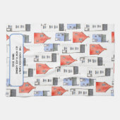 Waterverf Huis Kunst Gepersonaliseerd Theedoek (Horizontaal)