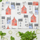 Waterverf Huis Kunst Theedoek (Gevouwen)