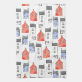 Waterverf Huis Kunst Theedoek (Verticaal)