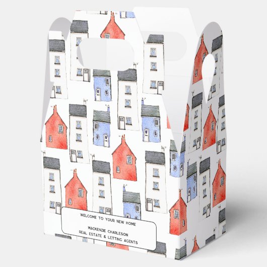 Waterverf Huis Kunst Vastgoed Makelaar Geschenkdoo Bedankdoosjes (Geopend)