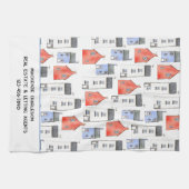 Waterverf Huis Kunst Vastgoed Verhuur Agent Theedoek (Horizontaal)