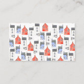 Waterverf Huis Kunst Vastgoed Verhuur Agent Visitekaartje (Achterkant)