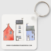 Waterverf Huis Makelaar Promotie Sleutelhanger (Achterkant)