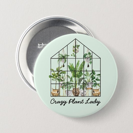 Waterverf Huis Plant Quote Ronde Button 7,6 Cm (Voorkant /achterkant)