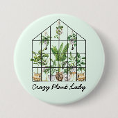 Waterverf Huis Plant Quote Ronde Button 7,6 Cm (Voorkant)