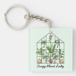 Waterverf Huis Plant Quote Sleutelhanger