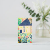 Waterverf Huis Reiniging Yardwork Tuin QR Code Visitekaartje (Staand voorkant)