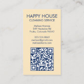 Waterverf Huis Reiniging Yardwork Tuin QR Code Visitekaartje (Achterkant)
